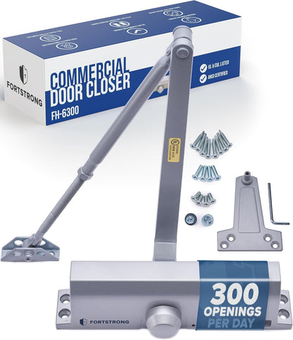 FH-6300 Heavy Duty Commercial Door Closer - Silver