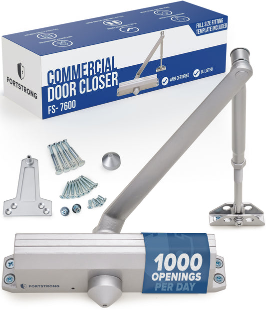 FS-7600HOS Heavy Duty Commercial Door Closer With Hold Open Function - Silver