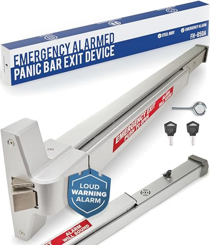 FH-850A Commercial Panic Bar Exit Device with Alarm - Silver