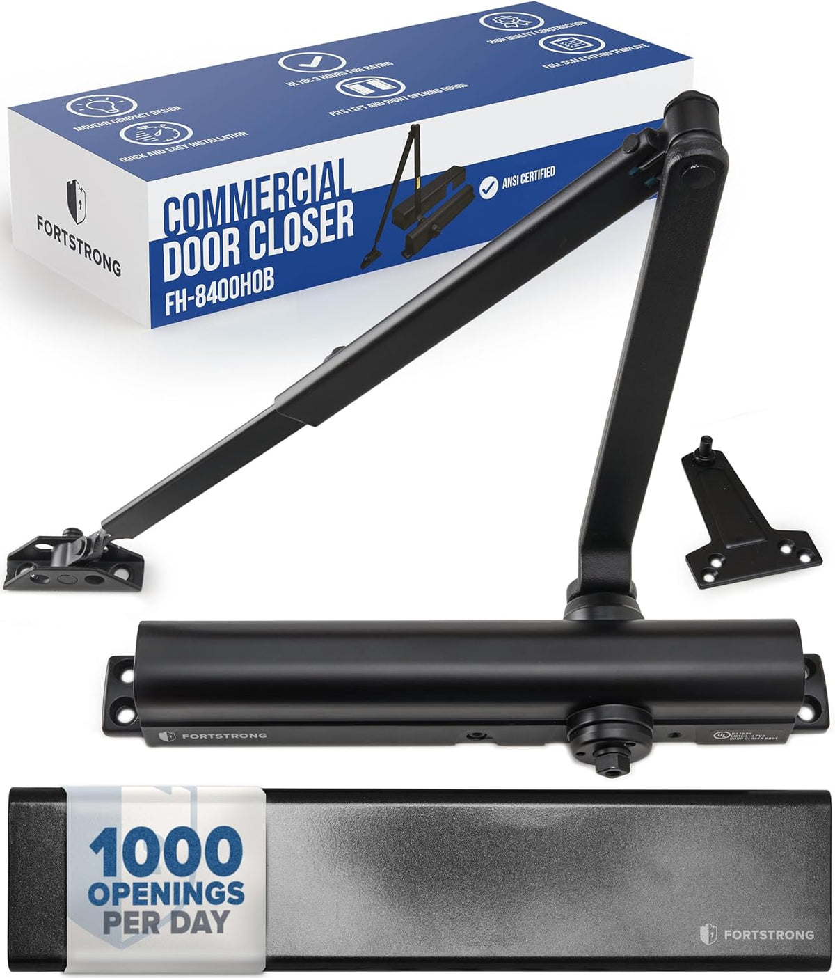FH-8400HOB Heavy Duty Commercial Door Closer With Hold Open Function - Dark Bronze