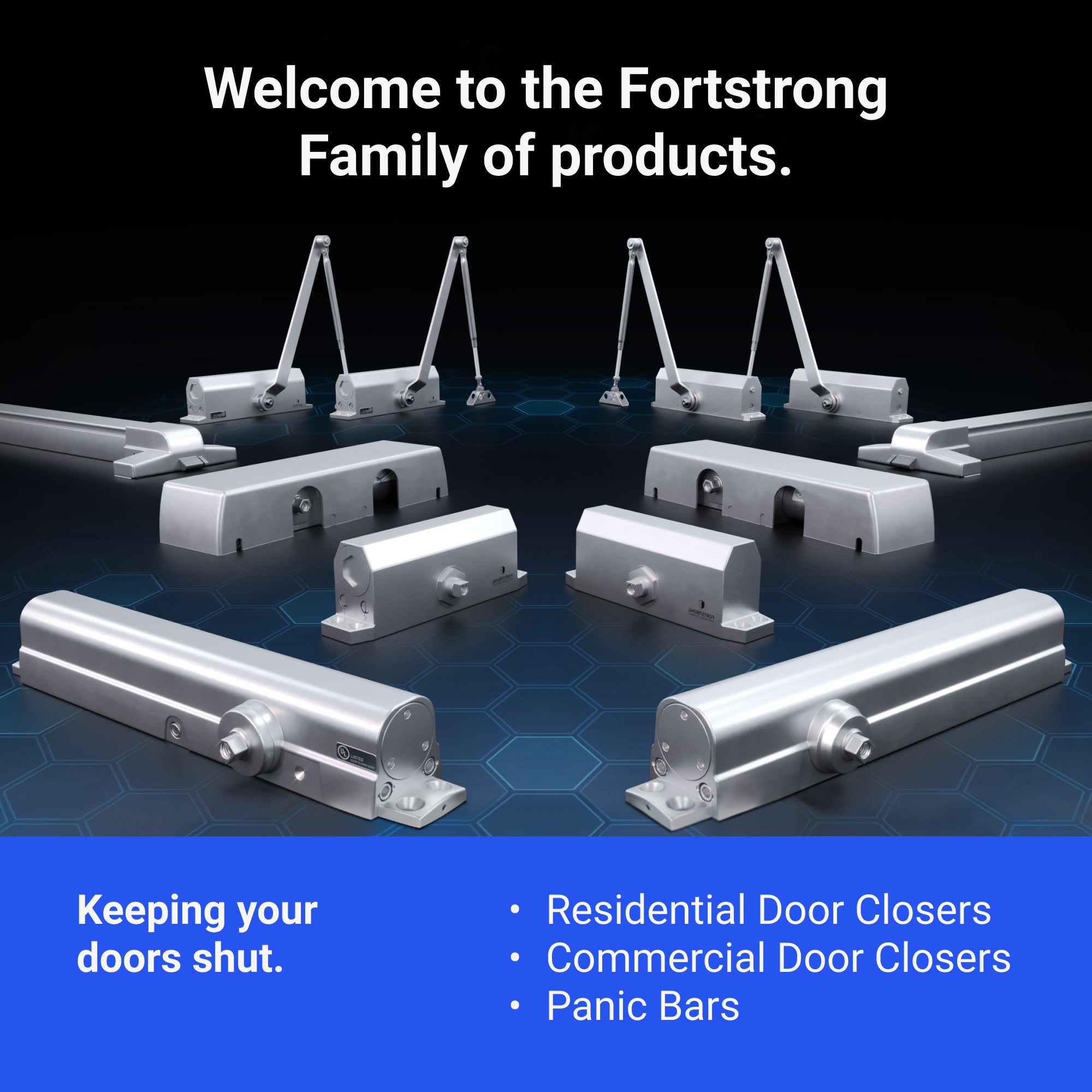 Fortstrong FS-8400 HOS Commercial Door Closer Silver Finish